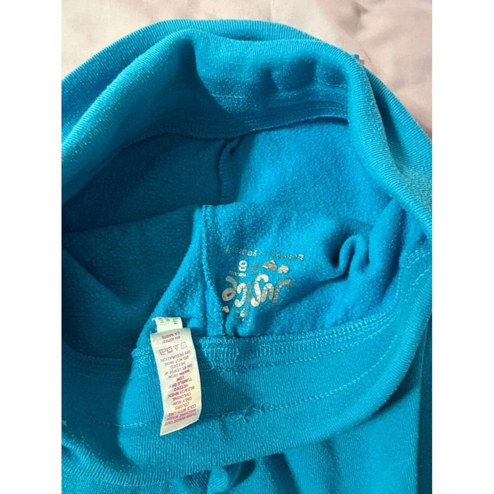 Vintage Justice Turquoise Y2K Fold-Over Graphic Sweatpants Size 14/16